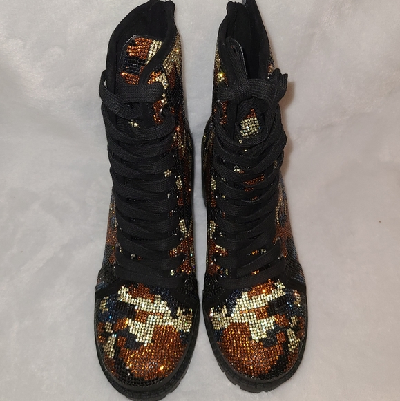 Steve Madden Rhinestone Combat Boot - Picture 4 of 5